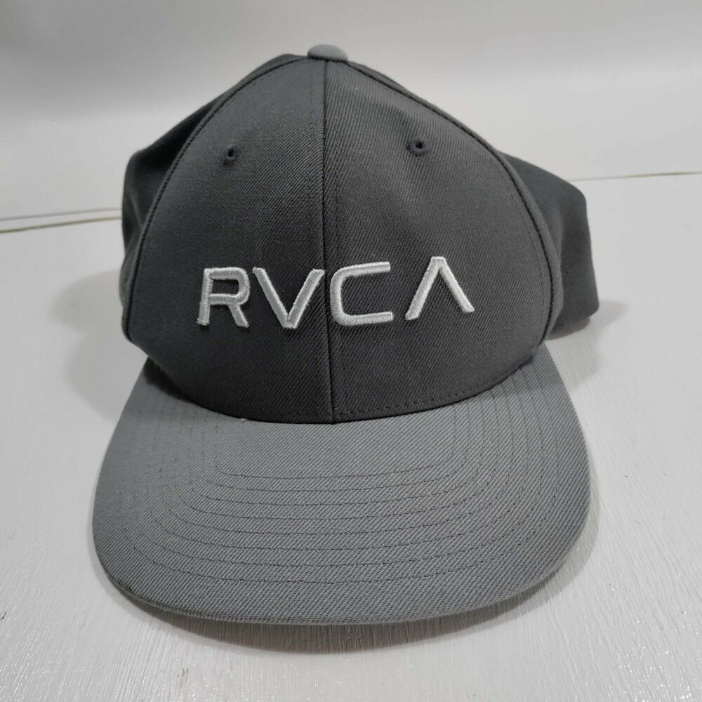 RVCA Snapback Hat Gray / Gray Embroidered Logo - One Size fits Most
